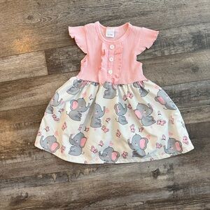 Pink Ruffled Elephant Baby Dress